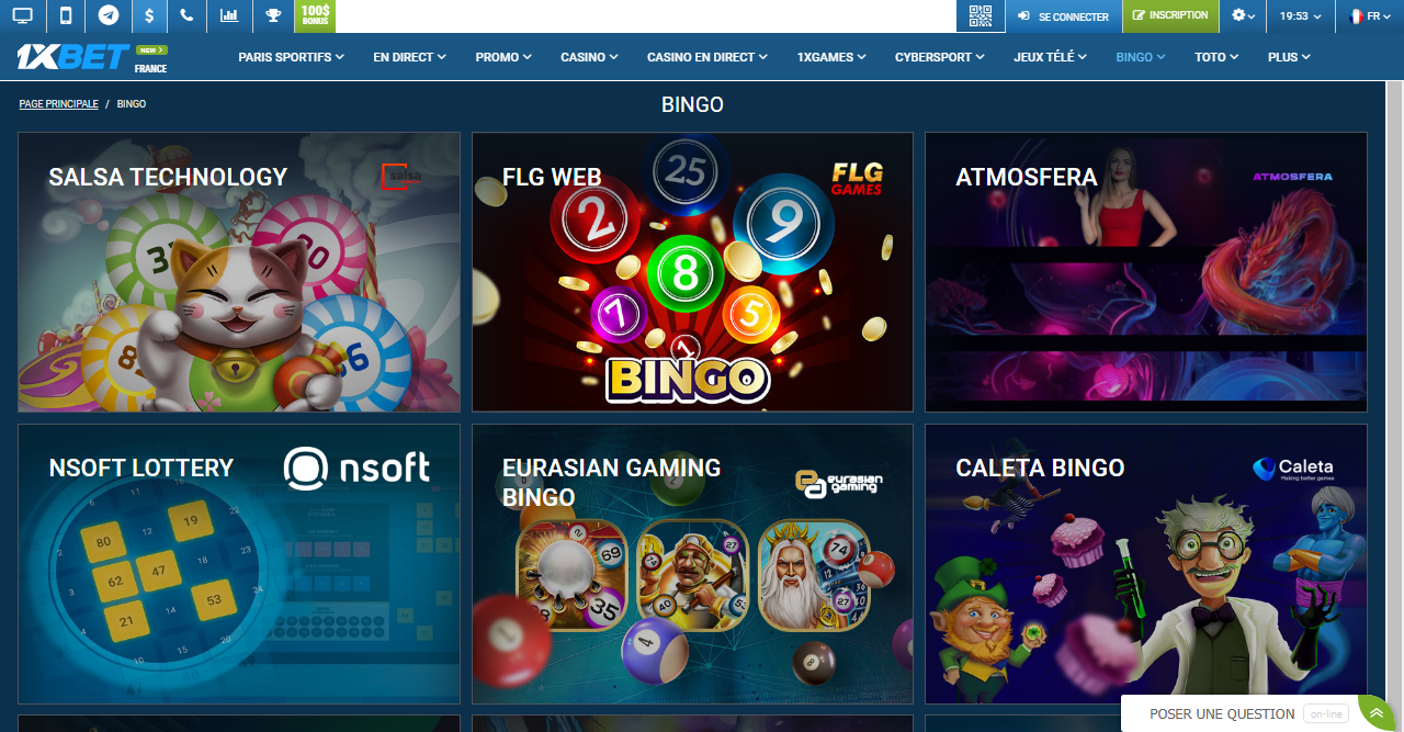 1xBet Bingo 1