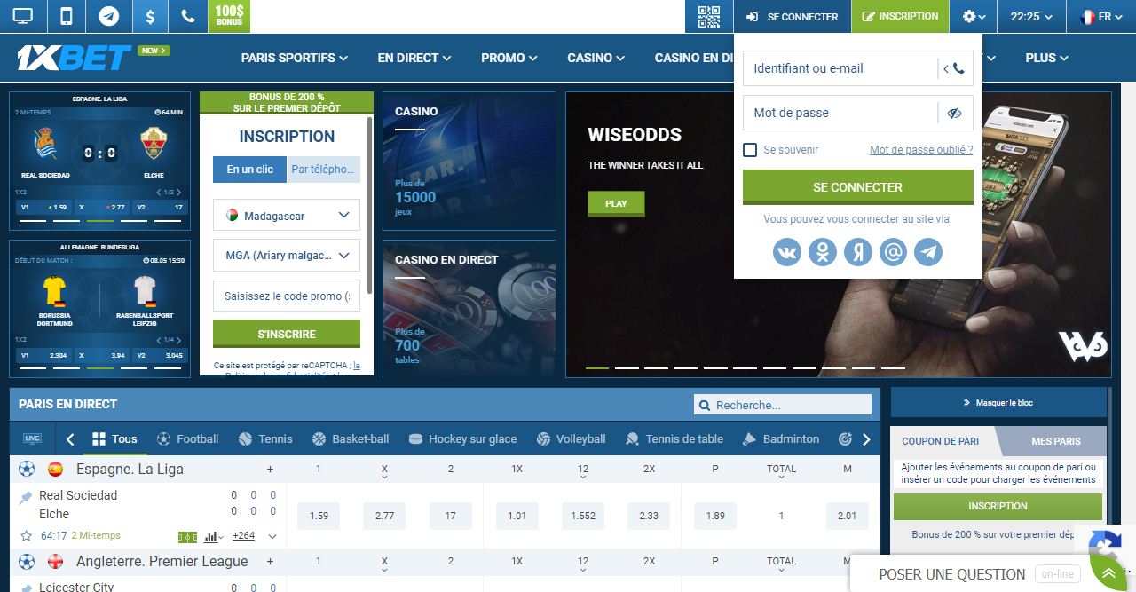1xBet login 1