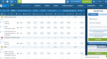 1xBet pari en ligne 1