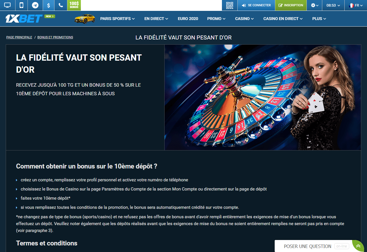 1xBet - La fidélité vaut son pesant d'or