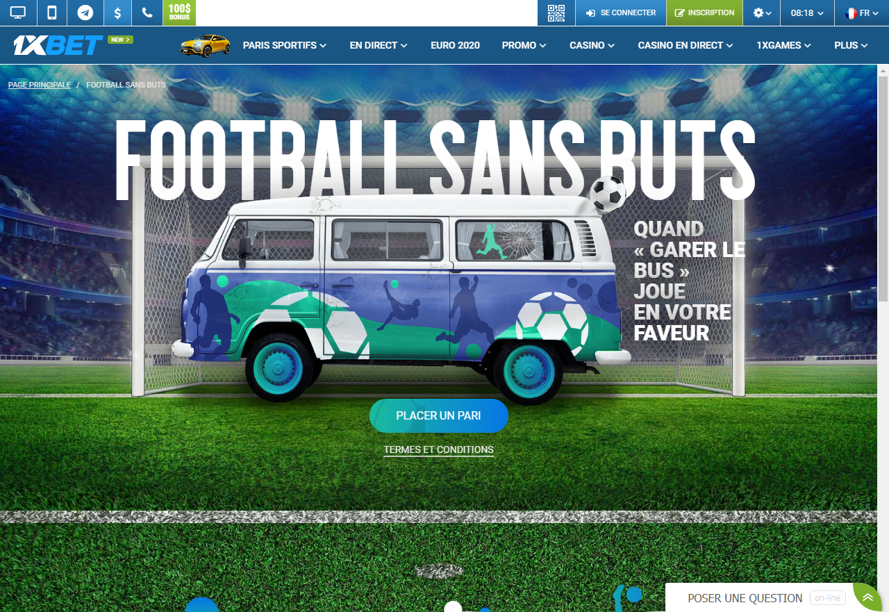 1xBet - Football sans buts