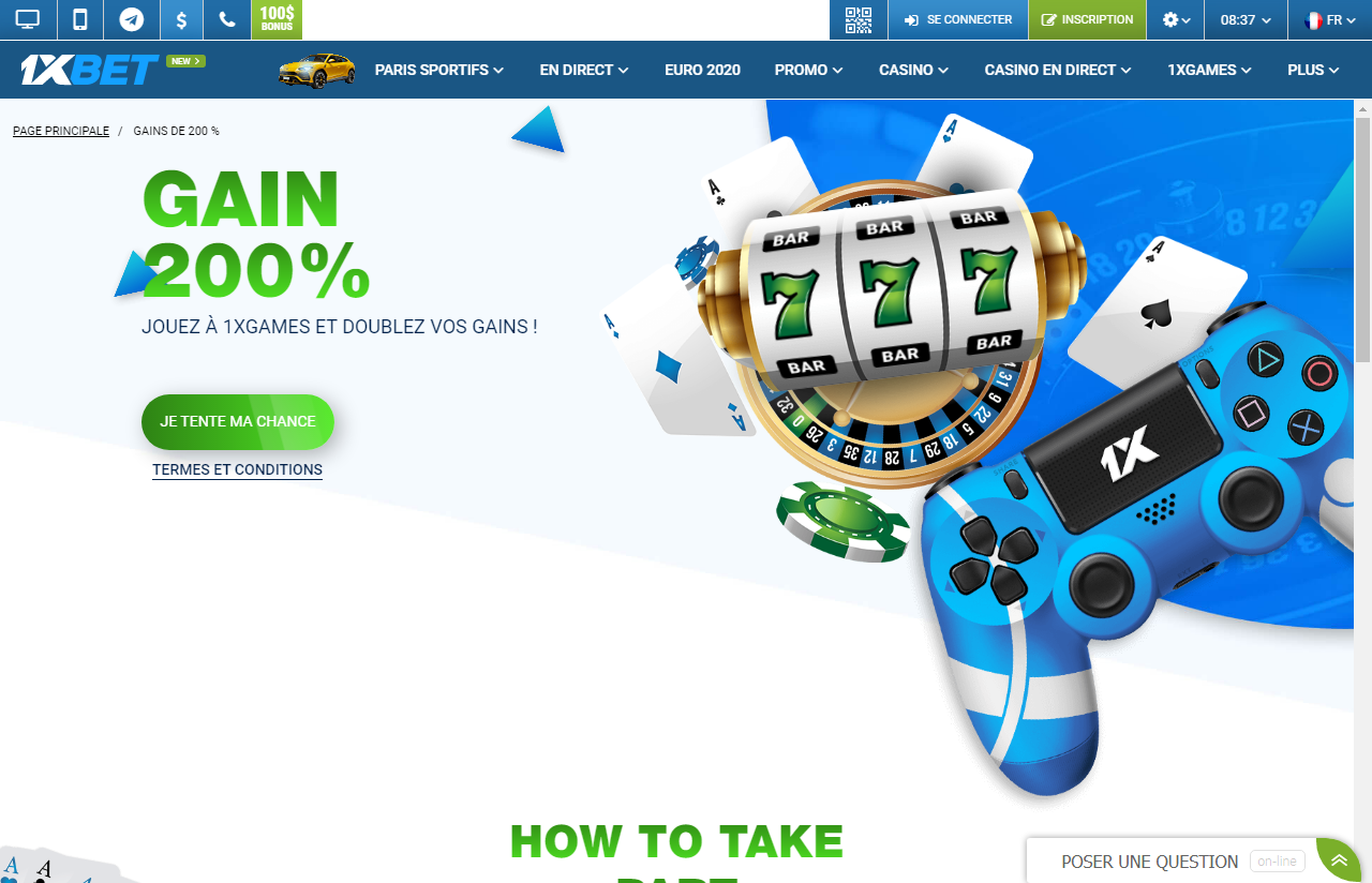 1xBet - Gains de 200%