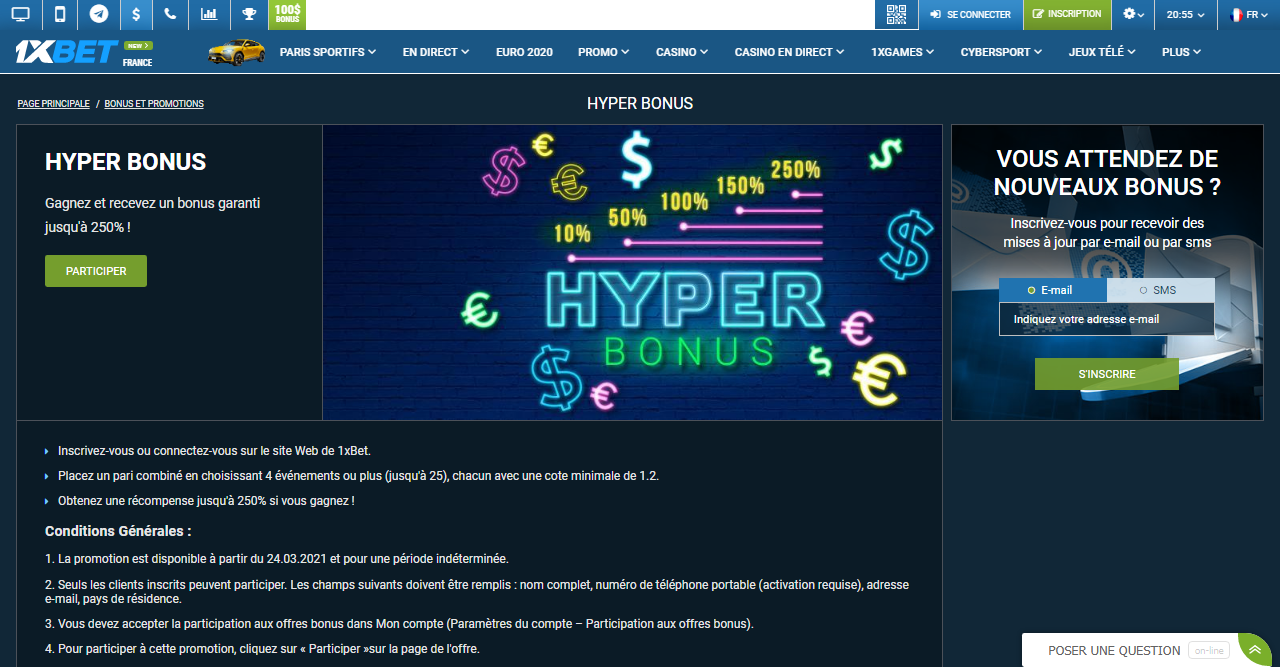 1xBet Hyper Bonus