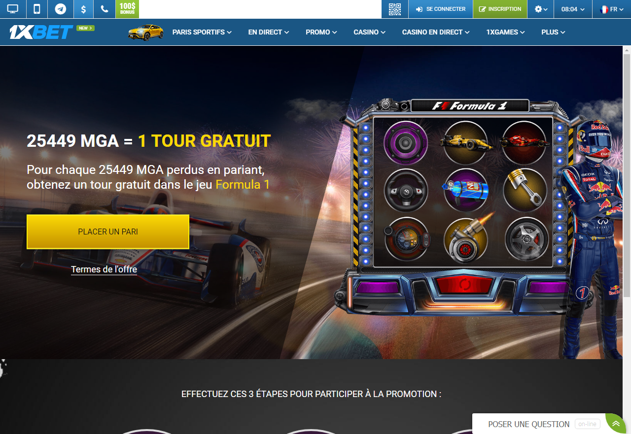 1xBet - Paris sur la Formule 1