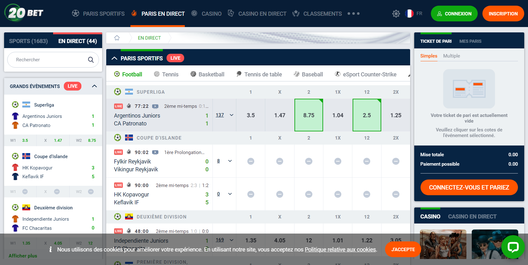 20Bet Live 1